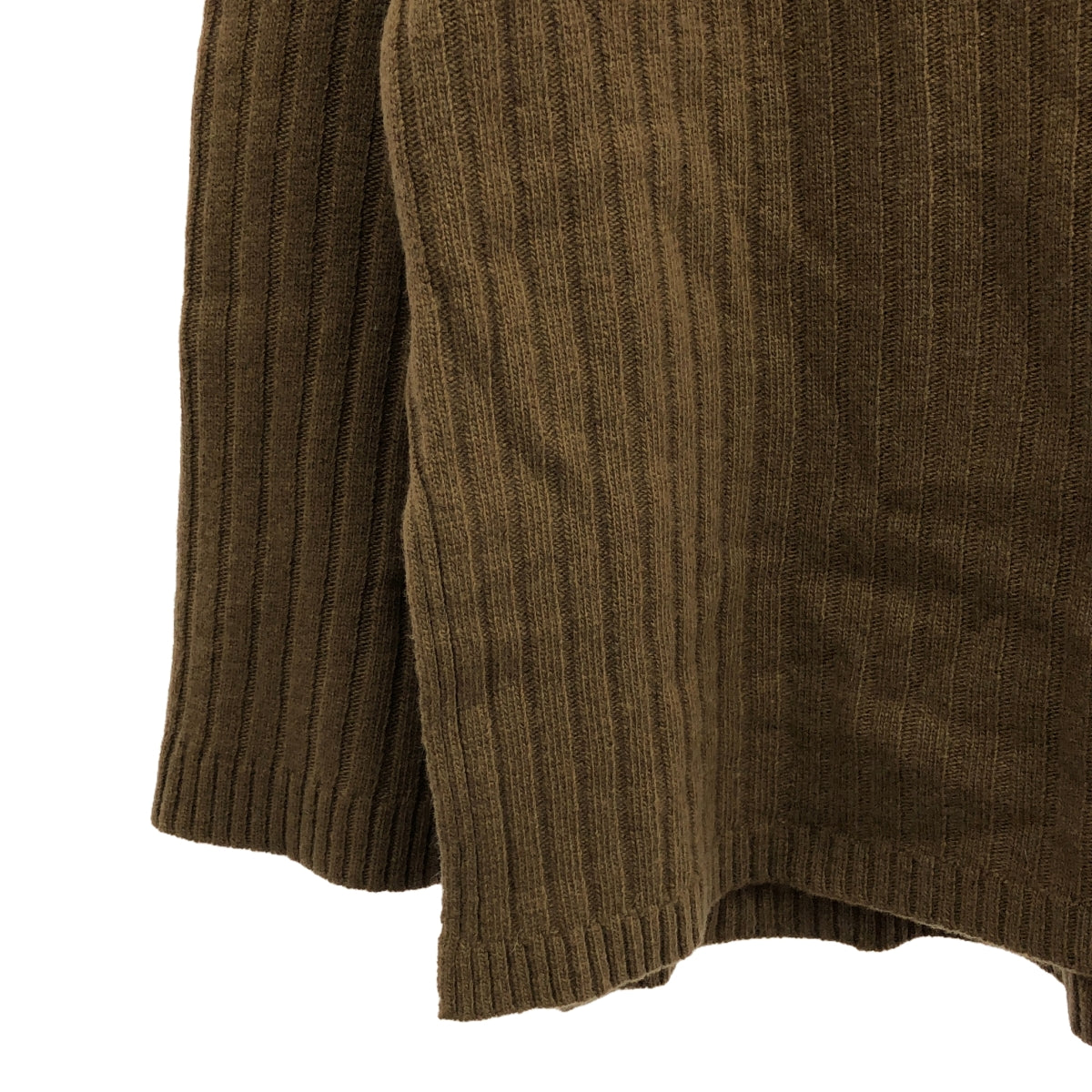 外日落 |羅紋V領針織套裝 / 羅紋開衩裙 | F |布朗 |女性的