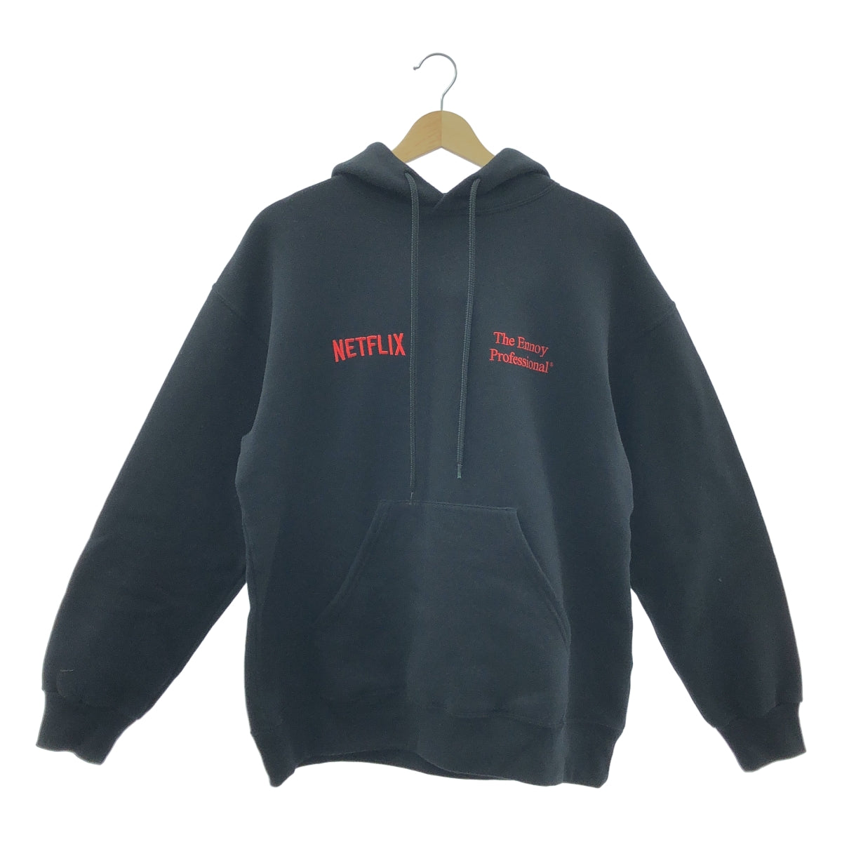 The Ennoy Professional / ザエンノイプロフェッショナル | 2023AW | ×スタイリスト私物 NETFLIX  HOODIE ネットフリックス フーディー パーカー | M | ブラック / レッド | メンズ