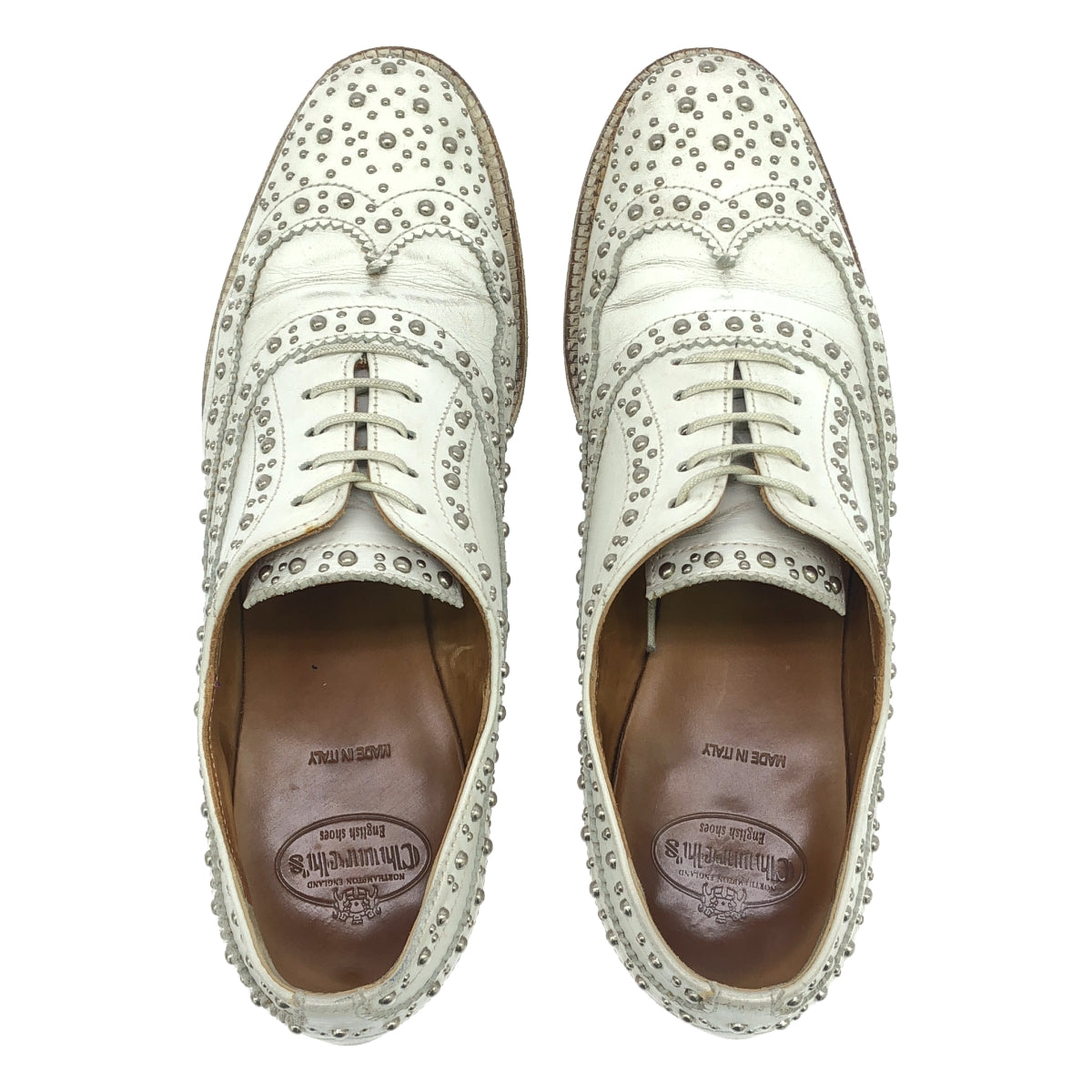 Church's / Church's | BURWOOD MET 2 Studded Leather Shoes | 36 | White | Women's