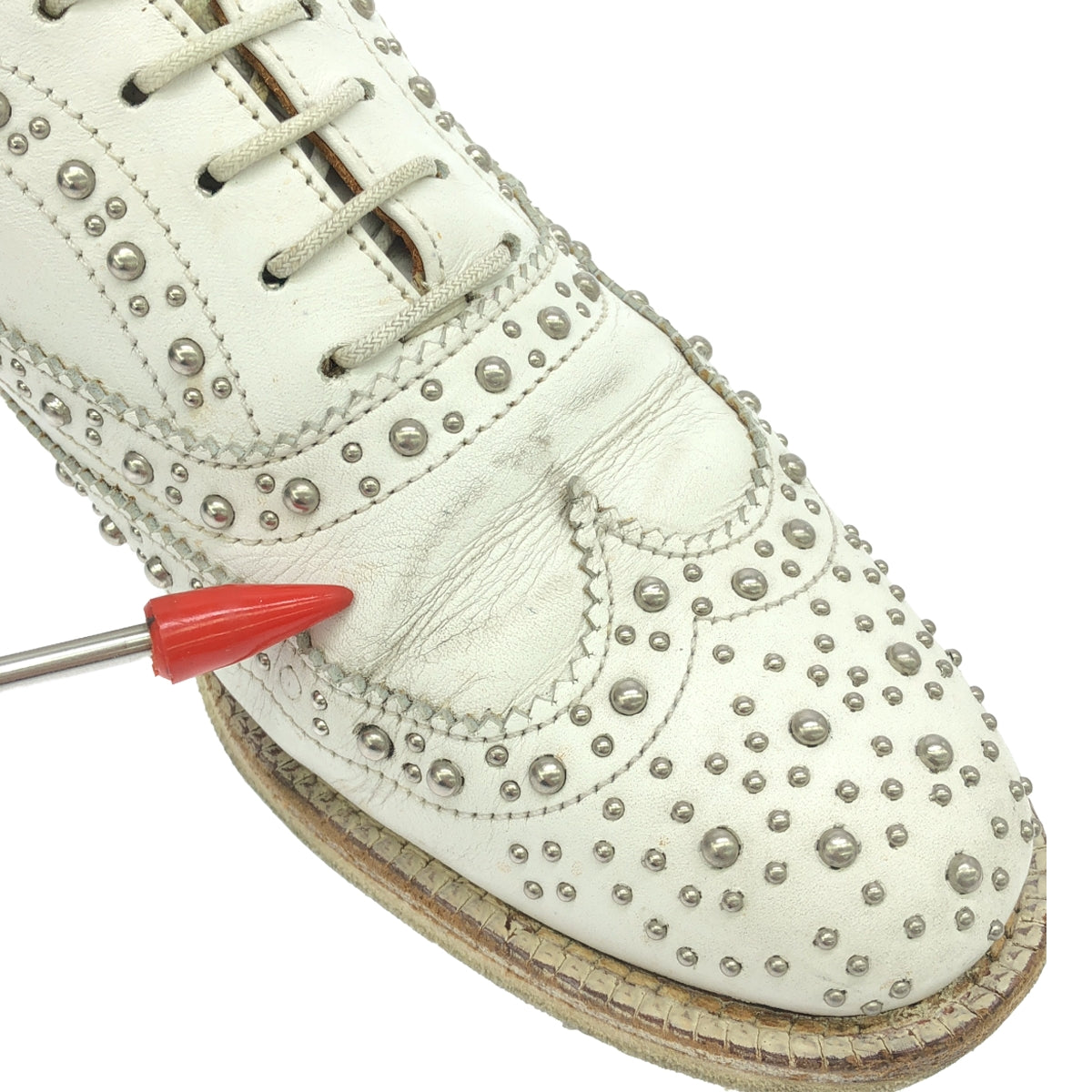 Church's / Church's | BURWOOD MET 2 Studded Leather Shoes | 36 | White | Women's