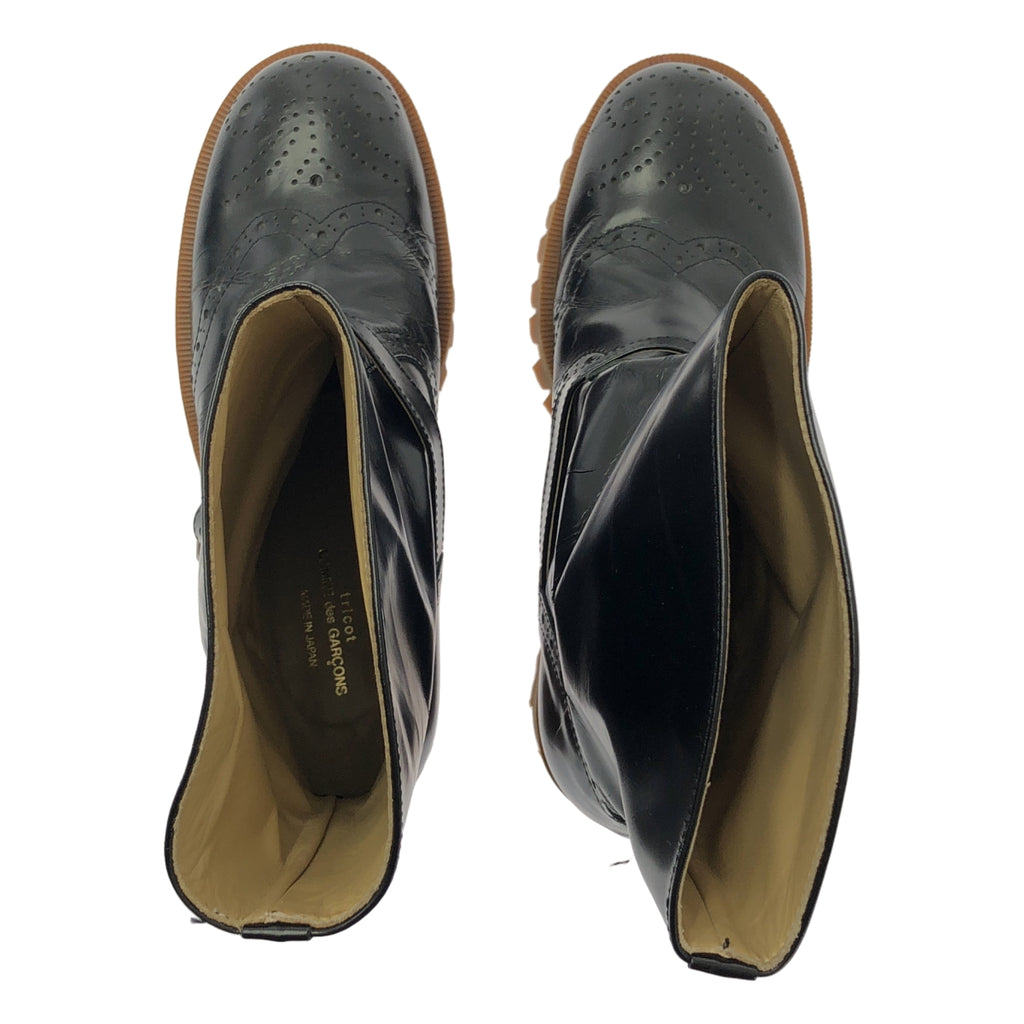 COMME des GARÇONS | 經編針織布料皮革帶翼尖靴 |尺寸 23.5 公分 |女性的