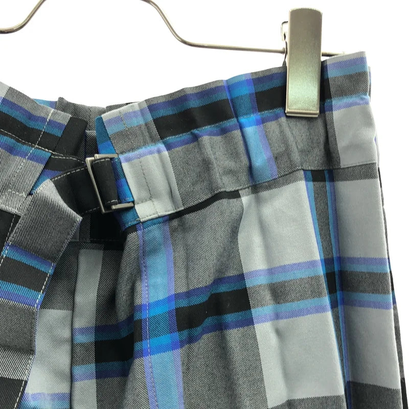 me ISSEY MIYAKE / ミーイッセイミヤケ | 2025AW | チェック アジャスター プリーツ ワイドパンツ |