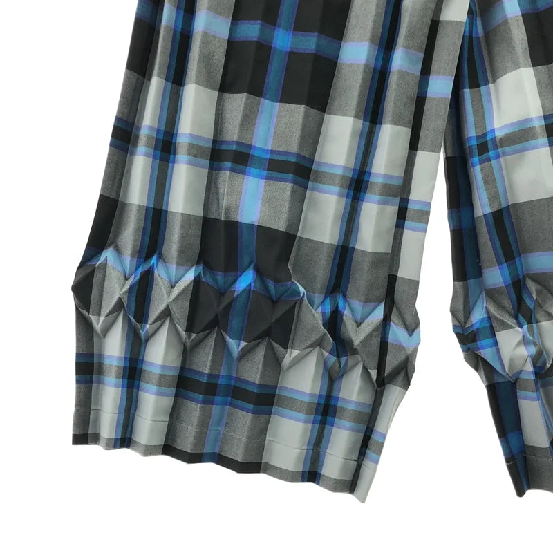 me ISSEY MIYAKE / ミーイッセイミヤケ | 2025AW | チェック アジャスター プリーツ ワイドパンツ |