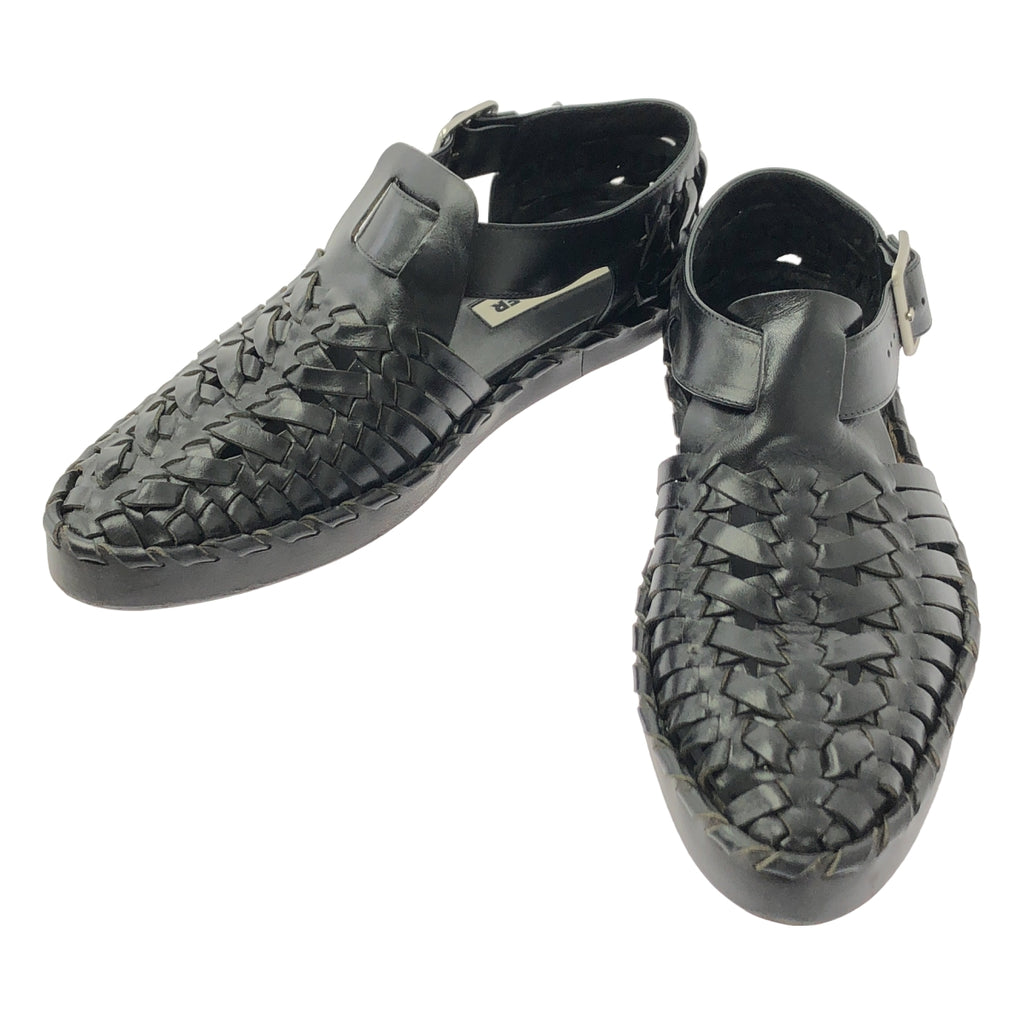 JIL SANDER / 질산더 | 2023SS | woven lether flat sandal 가죽 구르카 발목 스트랩 신발 | 37 |