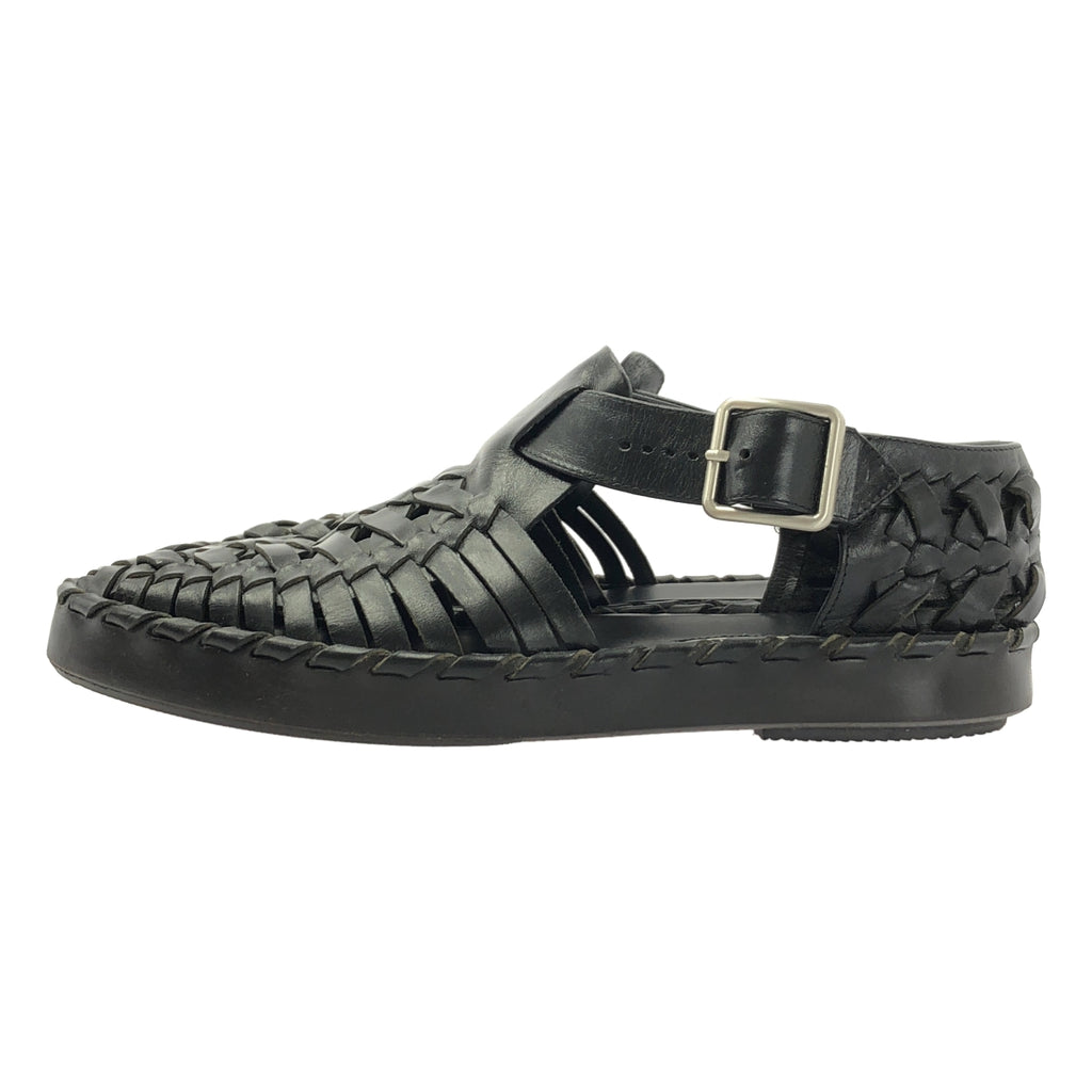 JIL SANDER / 질산더 | 2023SS | woven lether flat sandal 가죽 구르카 발목 스트랩 신발 | 37 |