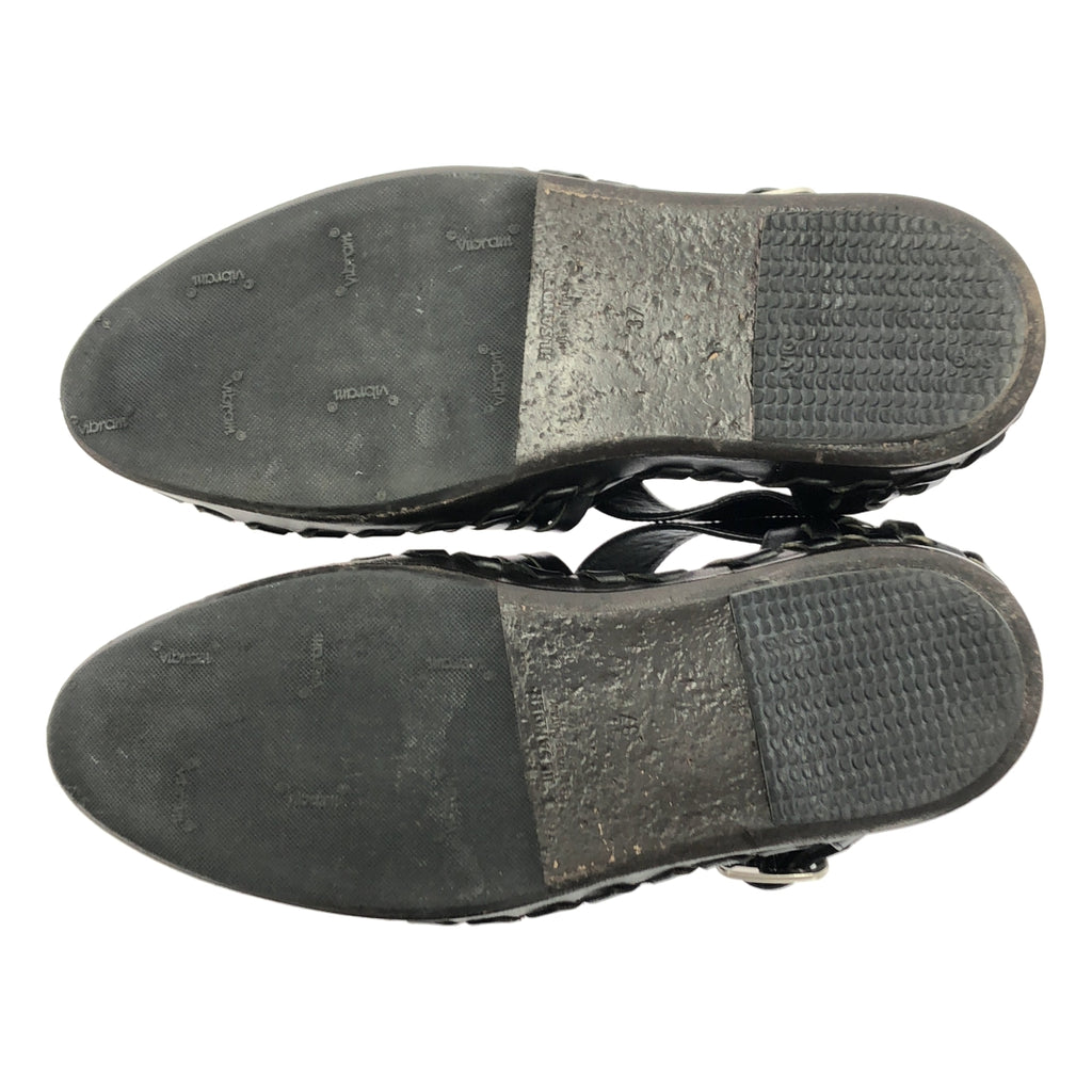 JIL SANDER / 질산더 | 2023SS | woven lether flat sandal 가죽 구르카 발목 스트랩 신발 | 37 |