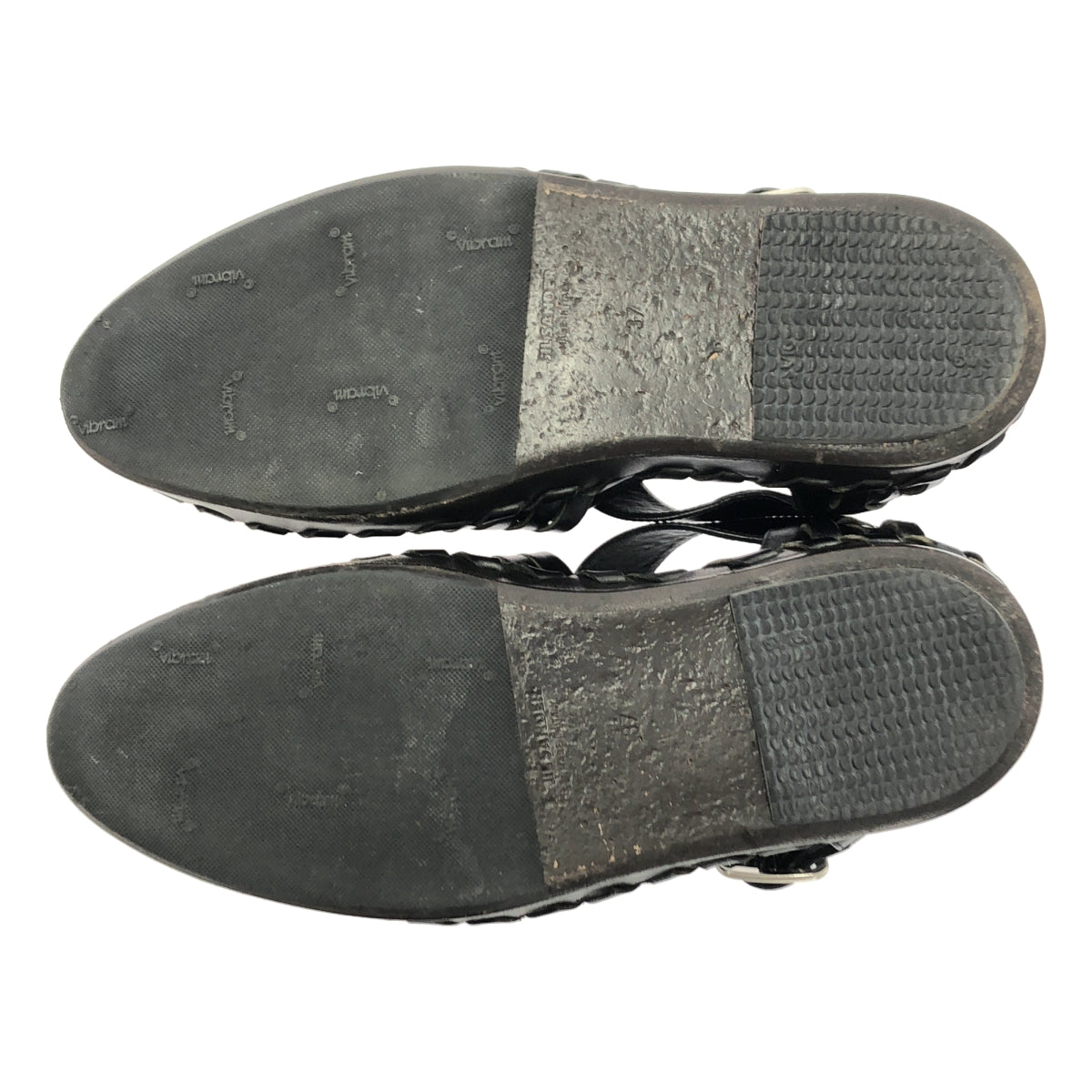 JIL SANDER / 질산더 | 2023SS | woven lether flat sandal 가죽 구르카 발목 스트랩 신발 | 37 |