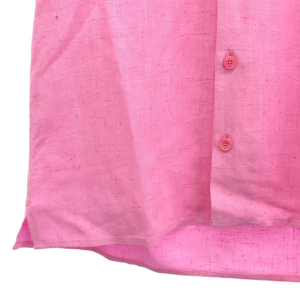 AMI Alexandre Mattiussi | Silk open collar shirt | 38 | Pink | Men's