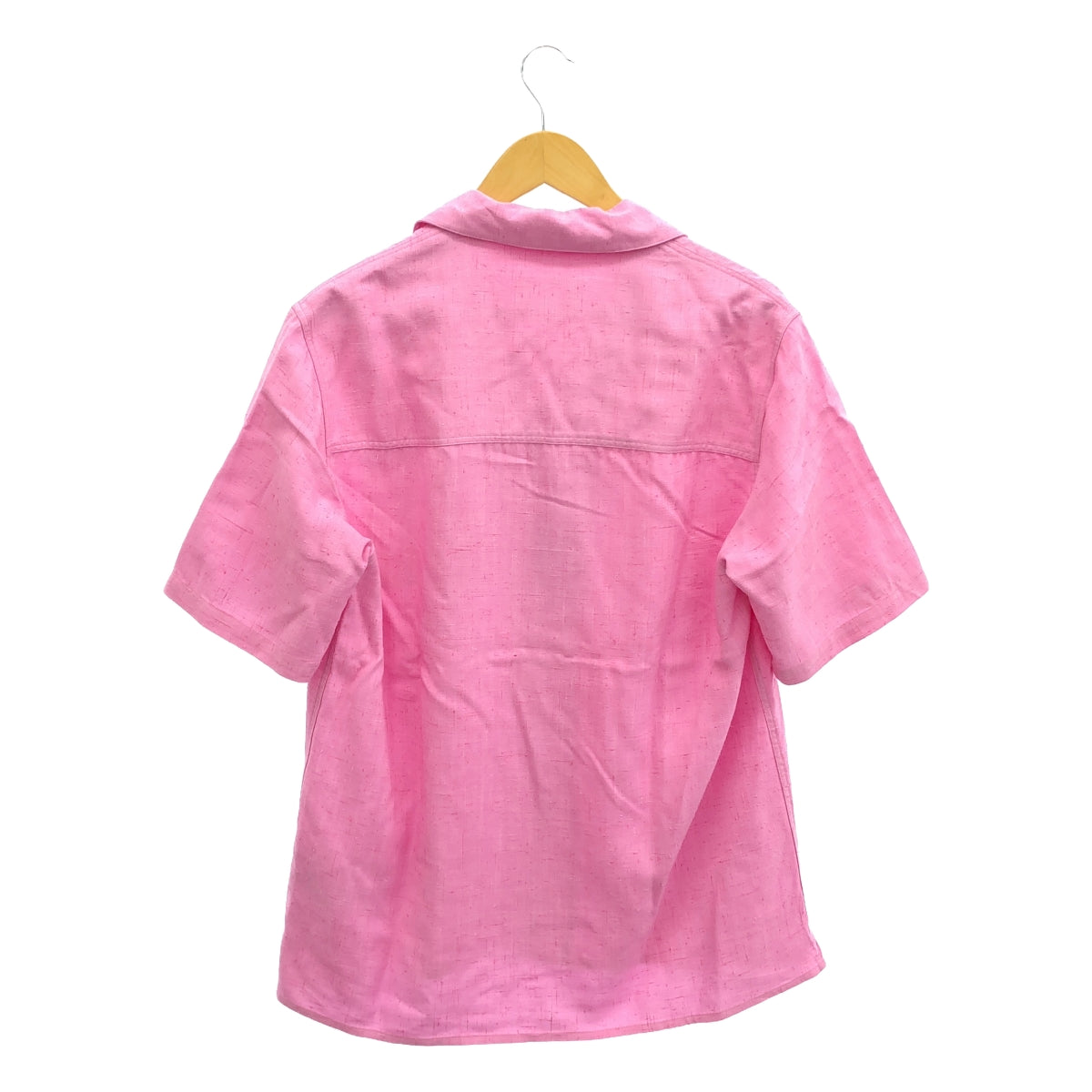 AMI Alexandre Mattiussi | Silk open collar shirt | 38 | Pink | Men's