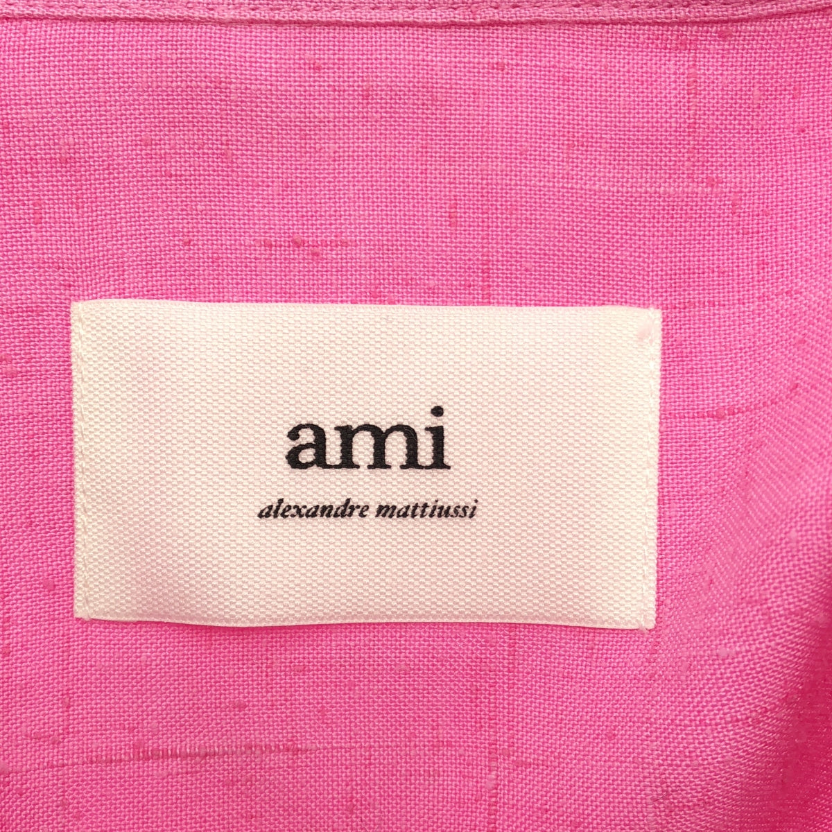 AMI Alexandre Mattiussi | Silk open collar shirt | 38 | Pink | Men's