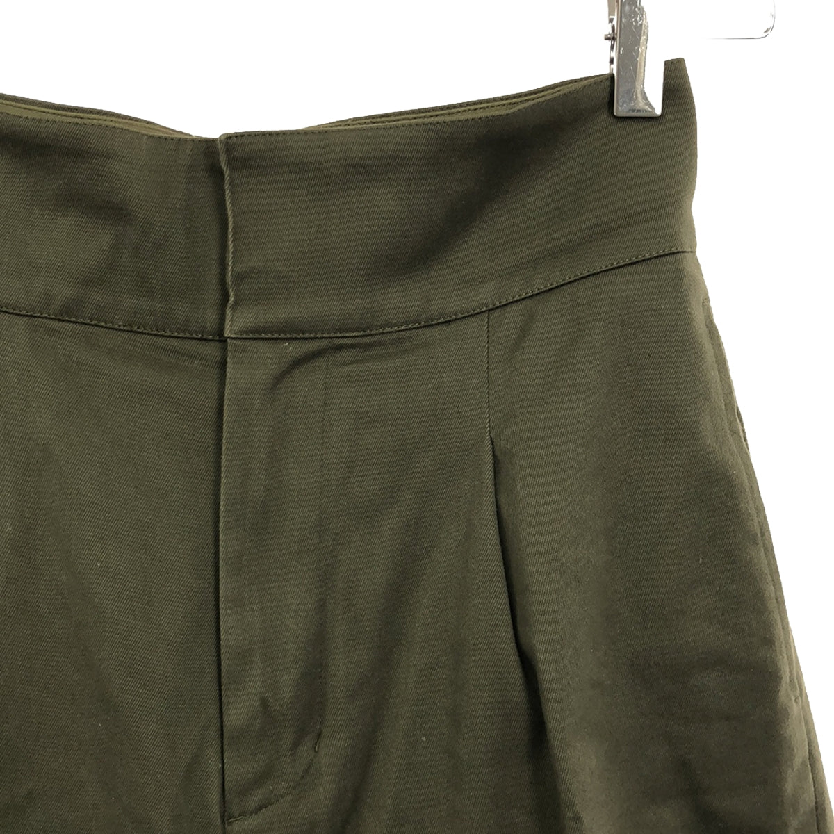 Curensology | Cotton high waist stretch wide pants | 36 | Khaki | Women's