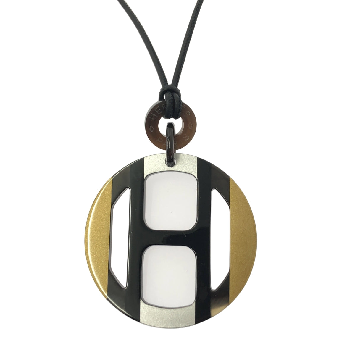 美品】 HERMES / エルメス | Hエキップ バッファローホーン ネックレス