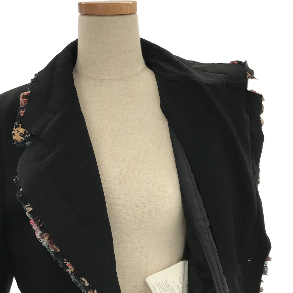 【美品】  COMME des GARCONS / コムデギャルソン | 2018AW | 総裏地 断ち切り フリル装飾 ドッキング ジャケット | S | ブラック | レディース