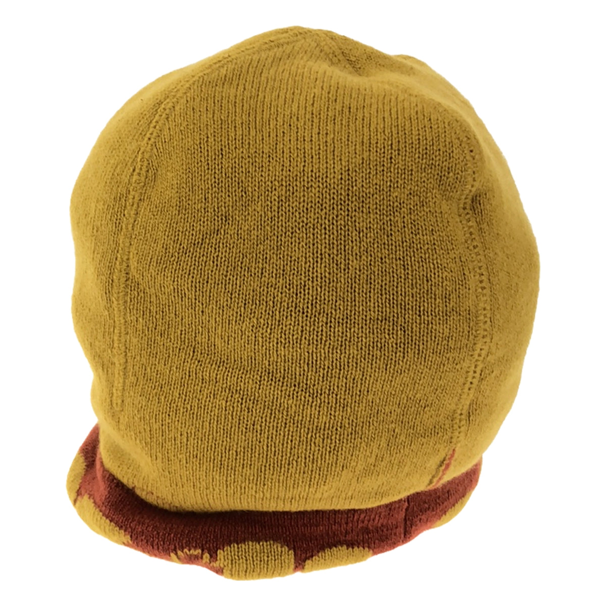 HERMES | Margiela period cashmere 100% / Cashmere H logo beanie cap / knitted hat | ME | Yellow/Orange | Women's