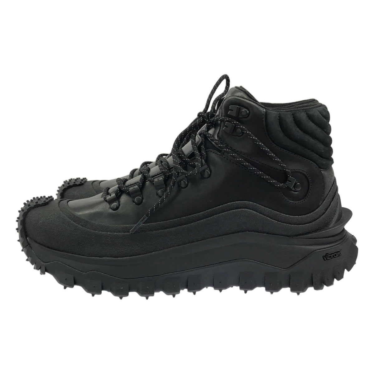 【新品】  MONCLER / モンクレール | TRAILGRIP GTX レザー ハイトップ スニーカー | 46 | ブラック | メンズ