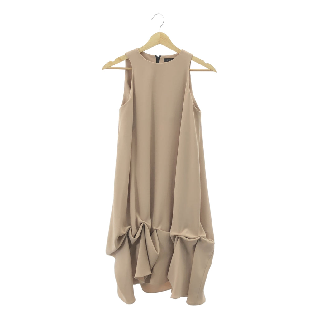 【美品】  YOKO CHAN / ヨーコチャン | ヘムピンセット ドレス ノースリーブ ワンピース | 38 | ベージュ | レディース