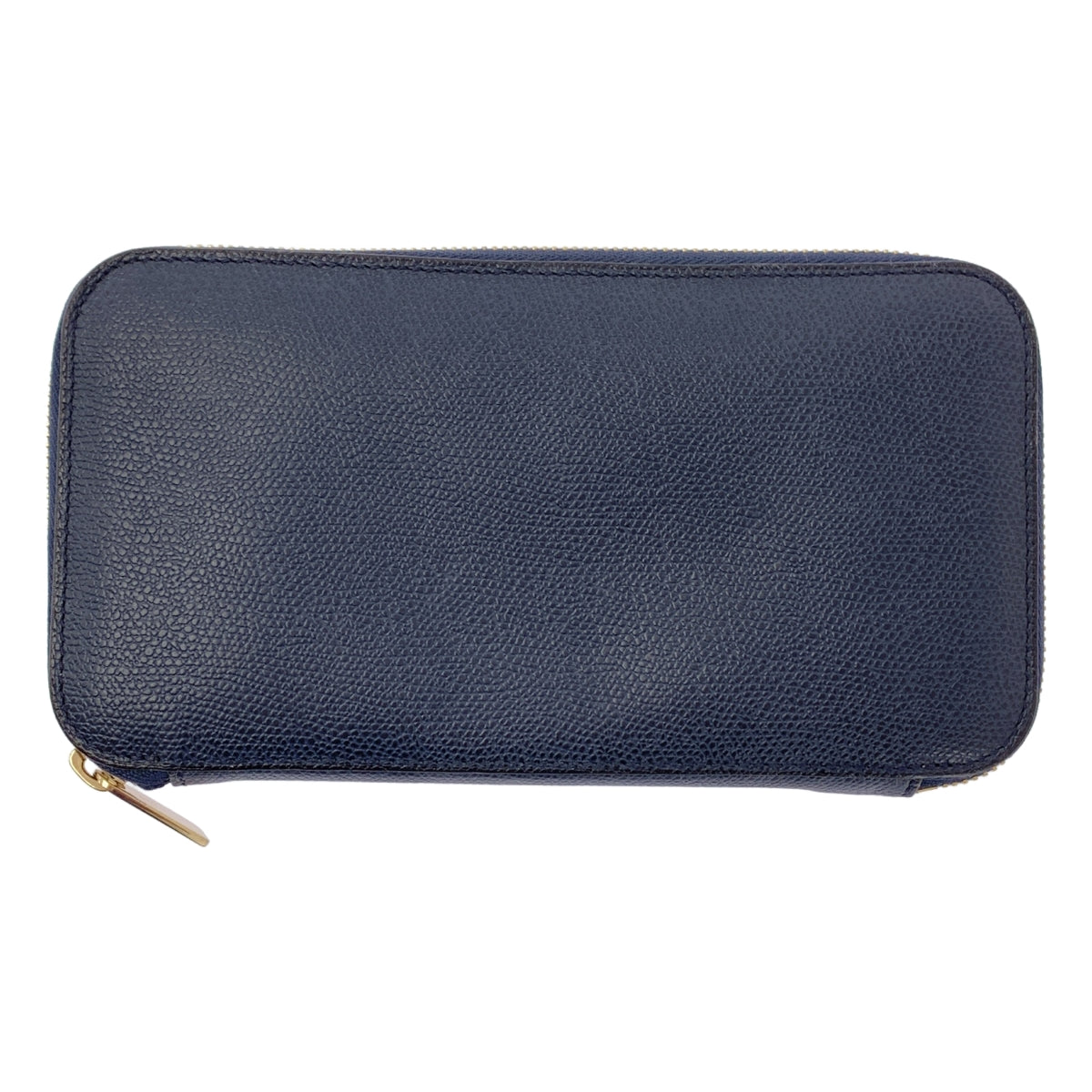Valextra / ヴァレクストラ | レザー ロゴ ラウンドファスナー ウォレット 長財布 | ダークネイビー | レディース