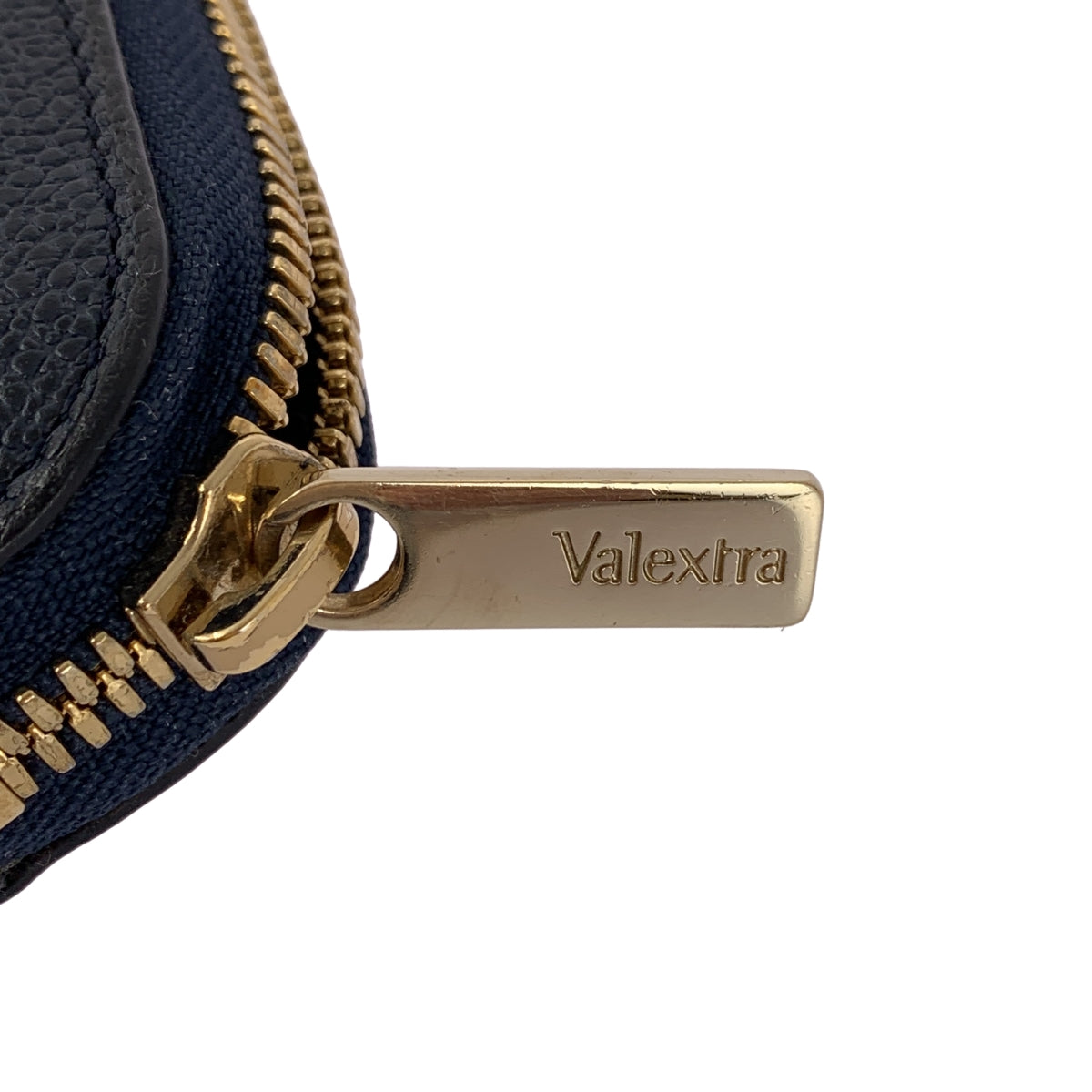 Valextra / 발렉스트라 | 가죽 로고 라운드 패스너 지갑 긴 지갑 | 다크 네이비 | 여성