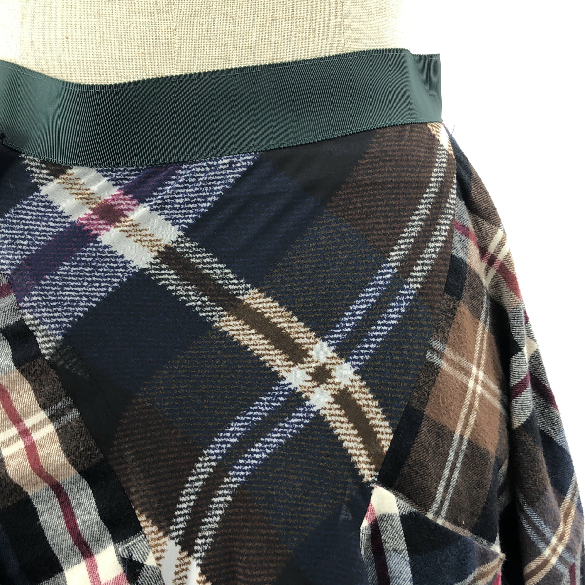 sacai | 混合材質不對稱對接裙 / 有襯裡 | 尺寸 1 | 多色 | 女款