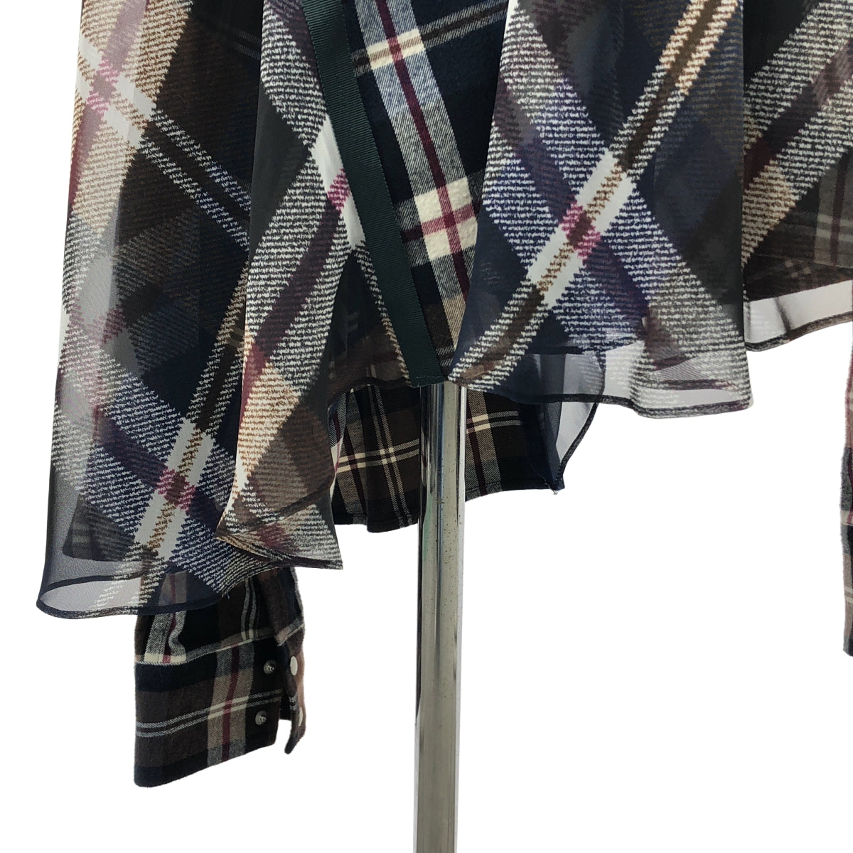 sacai | 混合材質不對稱對接裙 / 有襯裡 | 尺寸 1 | 多色 | 女款