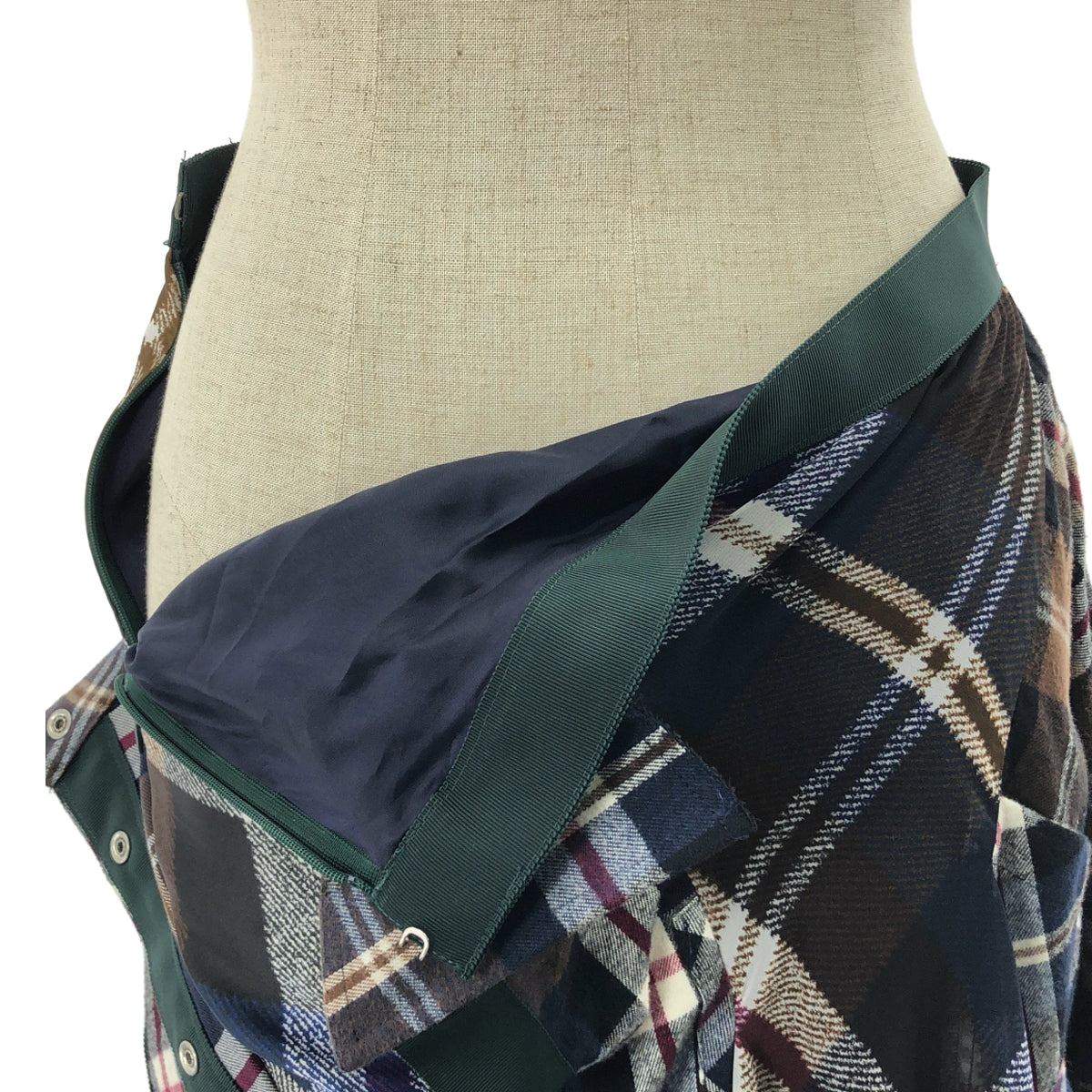 sacai | 混合材質不對稱對接裙 / 有襯裡 | 尺寸 1 | 多色 | 女款