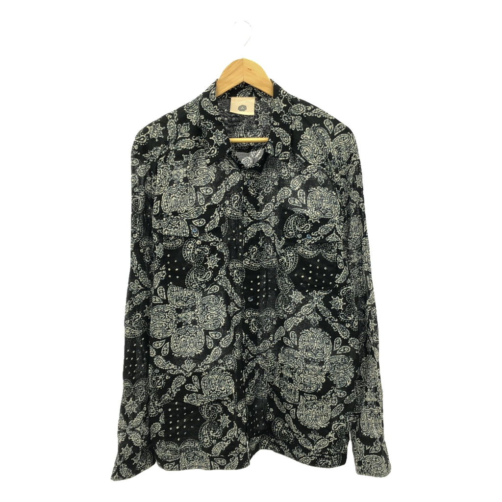 煉金術士 | 2022春夏 | DOJO SHIRT / 佩斯利 / 頭巾圖案棉質襯衫 | M |黑色 |男士