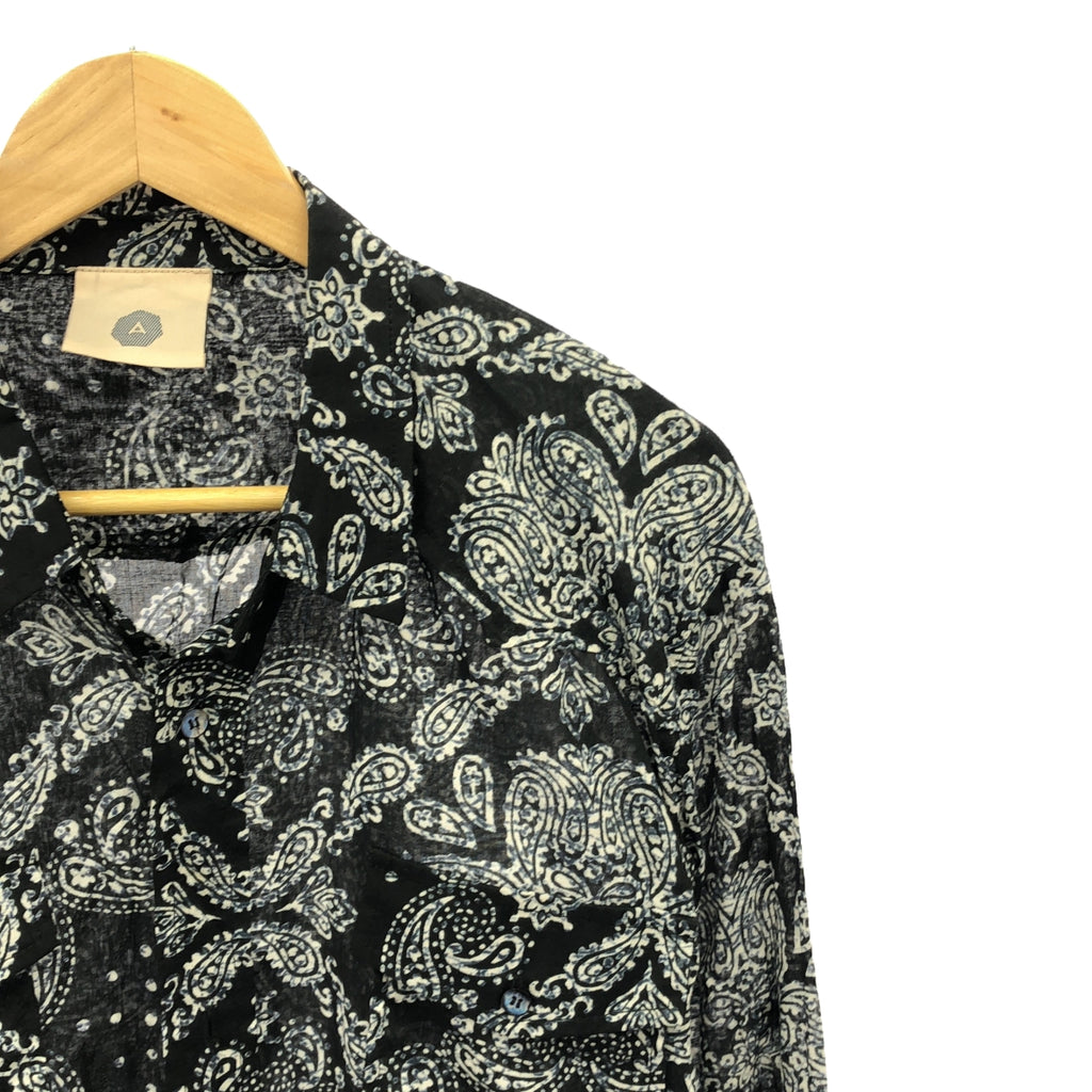 煉金術士 | 2022春夏 | DOJO SHIRT / 佩斯利 / 頭巾圖案棉質襯衫 | M |黑色 |男士