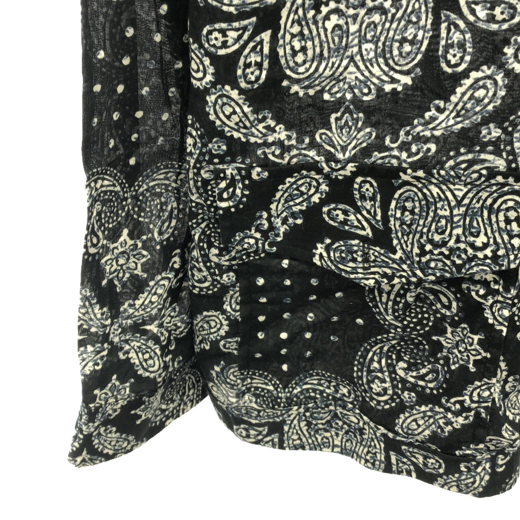 煉金術士 | 2022春夏 | DOJO SHIRT / 佩斯利 / 頭巾圖案棉質襯衫 | M |黑色 |男士