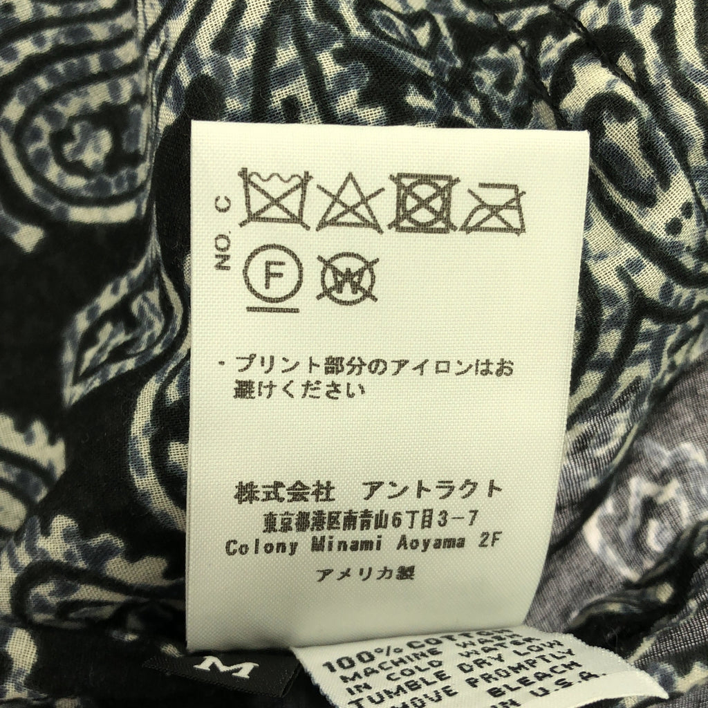 煉金術士 | 2022春夏 | DOJO SHIRT / 佩斯利 / 頭巾圖案棉質襯衫 | M |黑色 |男士