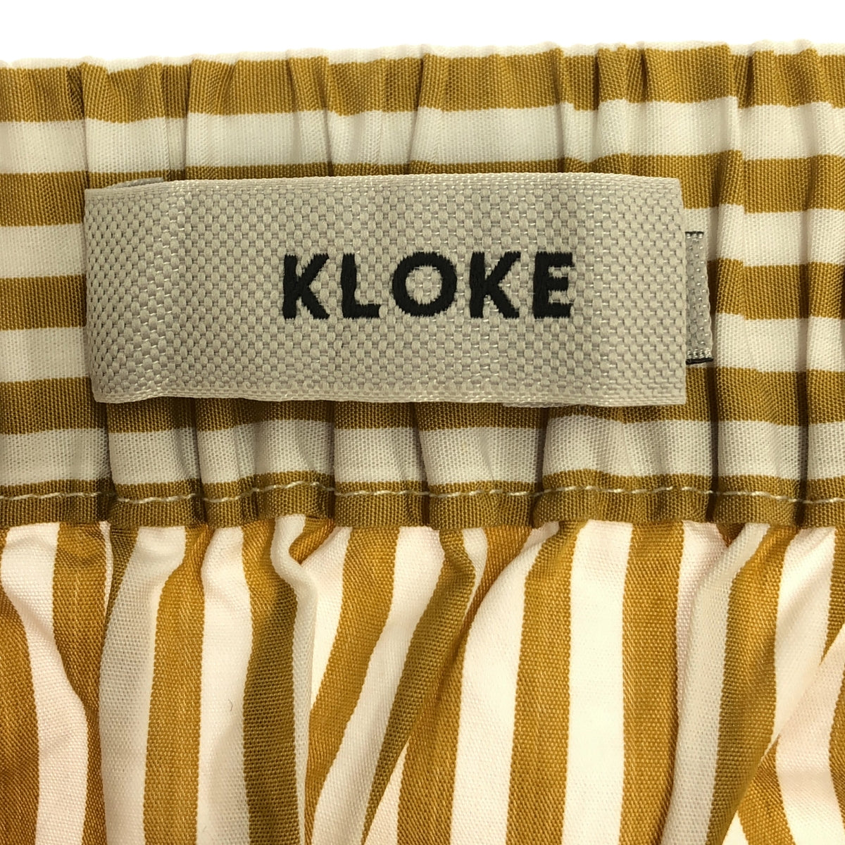 KLOKE / クローク | BOWED STRIPE SKIRT フロントボタン ストライプ パネル切替 スカート | XS | キャメル | レディース