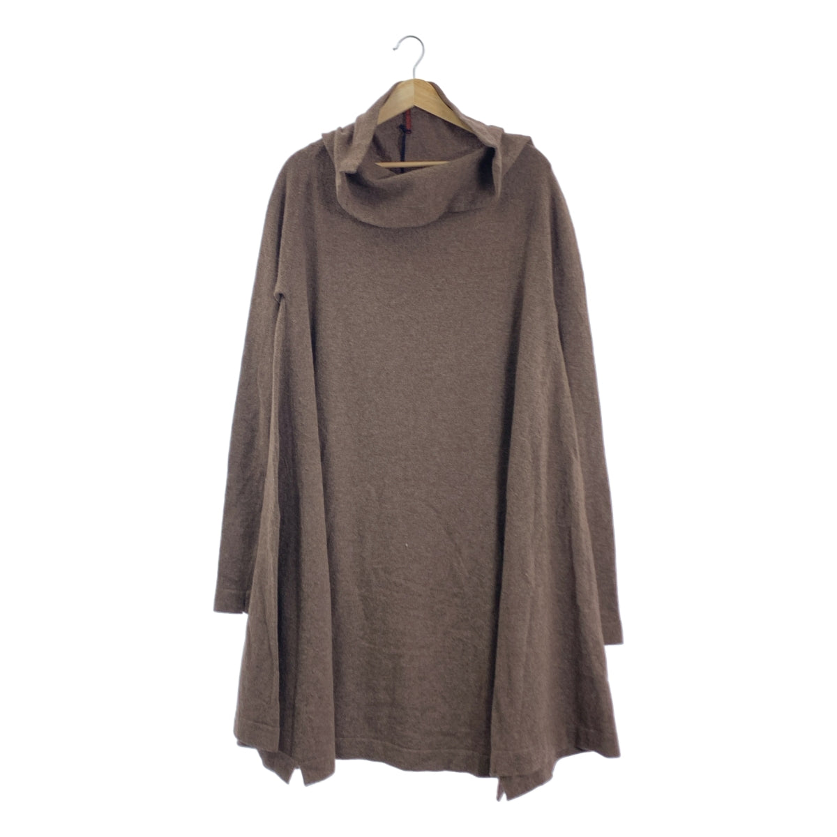 【美品】  DANIELA GREGIS / ダニエラグレジス | ウール ハイネック ニット オーバー ワンピース | F | ブラウン | レディース