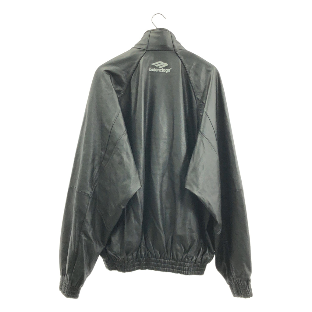 BALENCIAGA / バレンシアガ | 3B SPORTS ICON TRACKSUIT JACKET ラムレザー オーバーサイズ スポーツロゴ トラックスーツ  ジャケット | 2 | メンズ