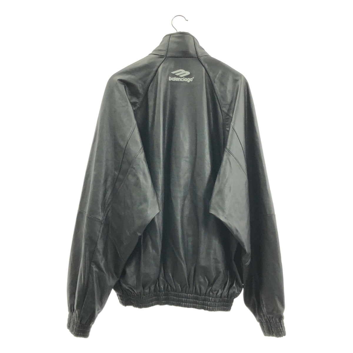 BALENCIAGA / バレンシアガ | 3B SPORTS ICON TRACKSUIT JACKET ラムレザー オーバーサイズ スポーツロゴ トラックスーツ  ジャケット | 2 | メンズ