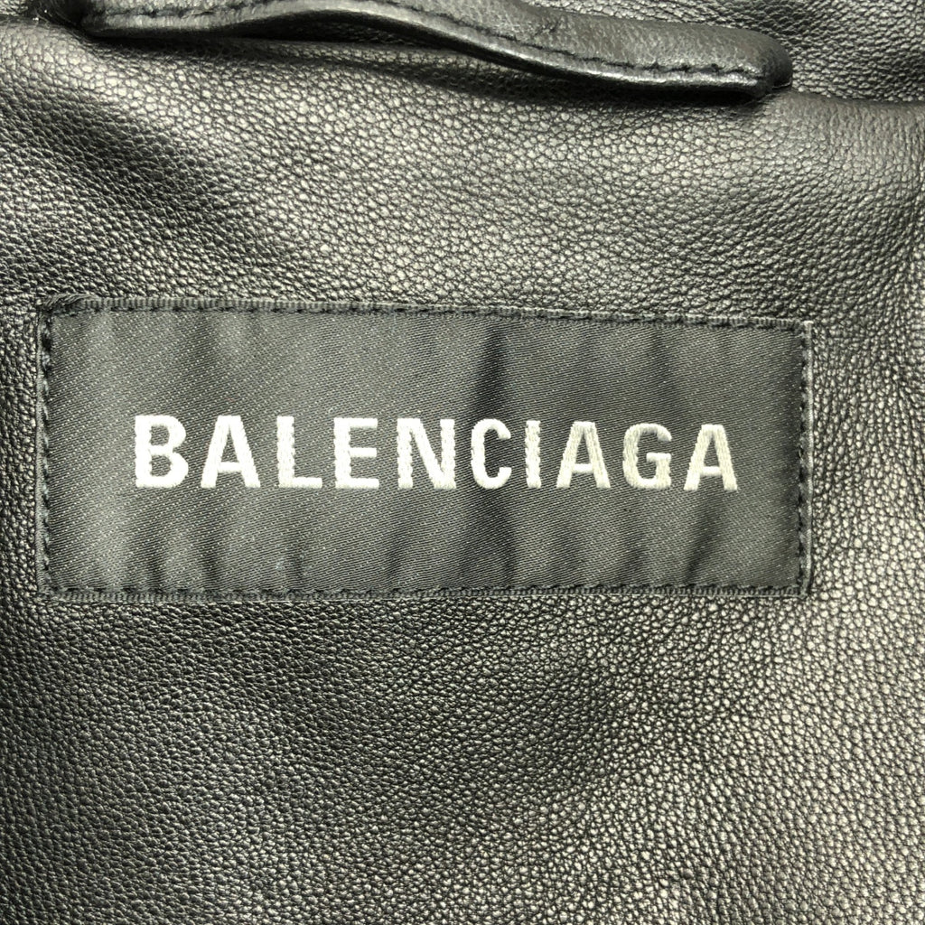 BALENCIAGA / バレンシアガ | 3B SPORTS ICON TRACKSUIT JACKET ラムレザー オーバーサイズ スポーツロゴ トラックスーツ  ジャケット | 2 | メンズ