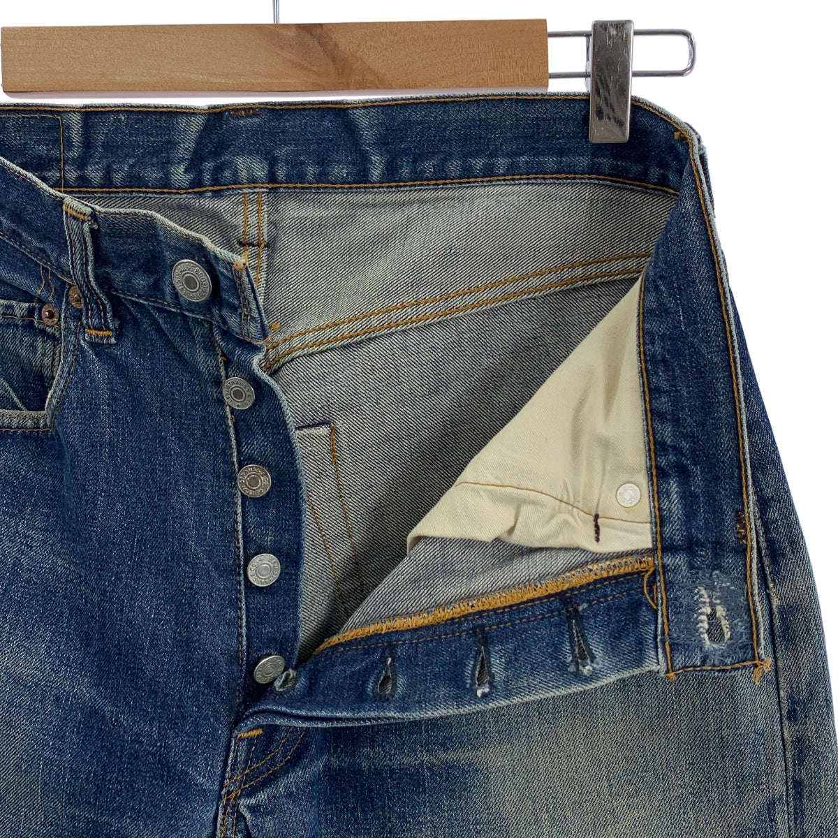 Levi's / 리바이스 | 추정 1960s~ 66 전기 501 bigE usa제 vintage / 빈티지 각인 6 스레키스탬프 세르비치 데님 팬츠 | 32 |