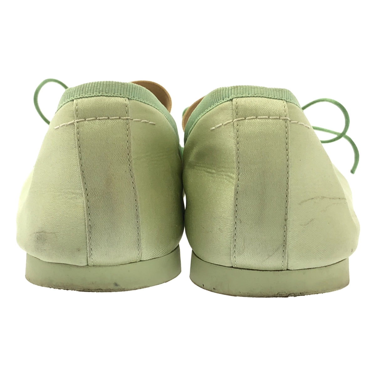 MM6 Maison Margiela / 엠엠 식스 메종 마르젤라 | 새틴 아나토믹 발레 슈즈 플랫 펌프스 | 라이트 그린 | 여성