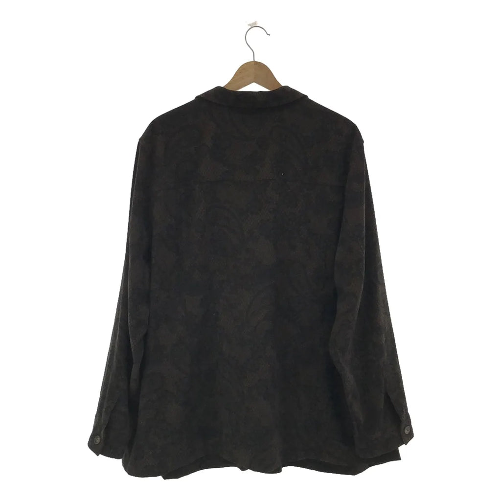 【美品】  OLD / 古着 | Liz&Me / 総柄 オープンカラー オーバー シャツ ジャケット | 2X | ブラウン | レディース