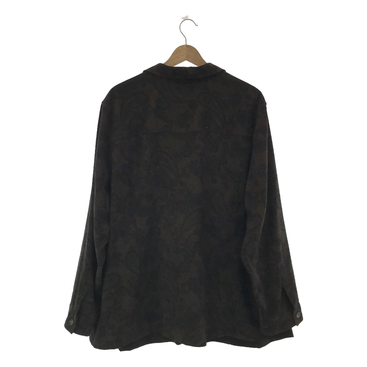 【美品】  OLD / 古着 | Liz&Me / 総柄 オープンカラー オーバー シャツ ジャケット | 2X | ブラウン | レディース