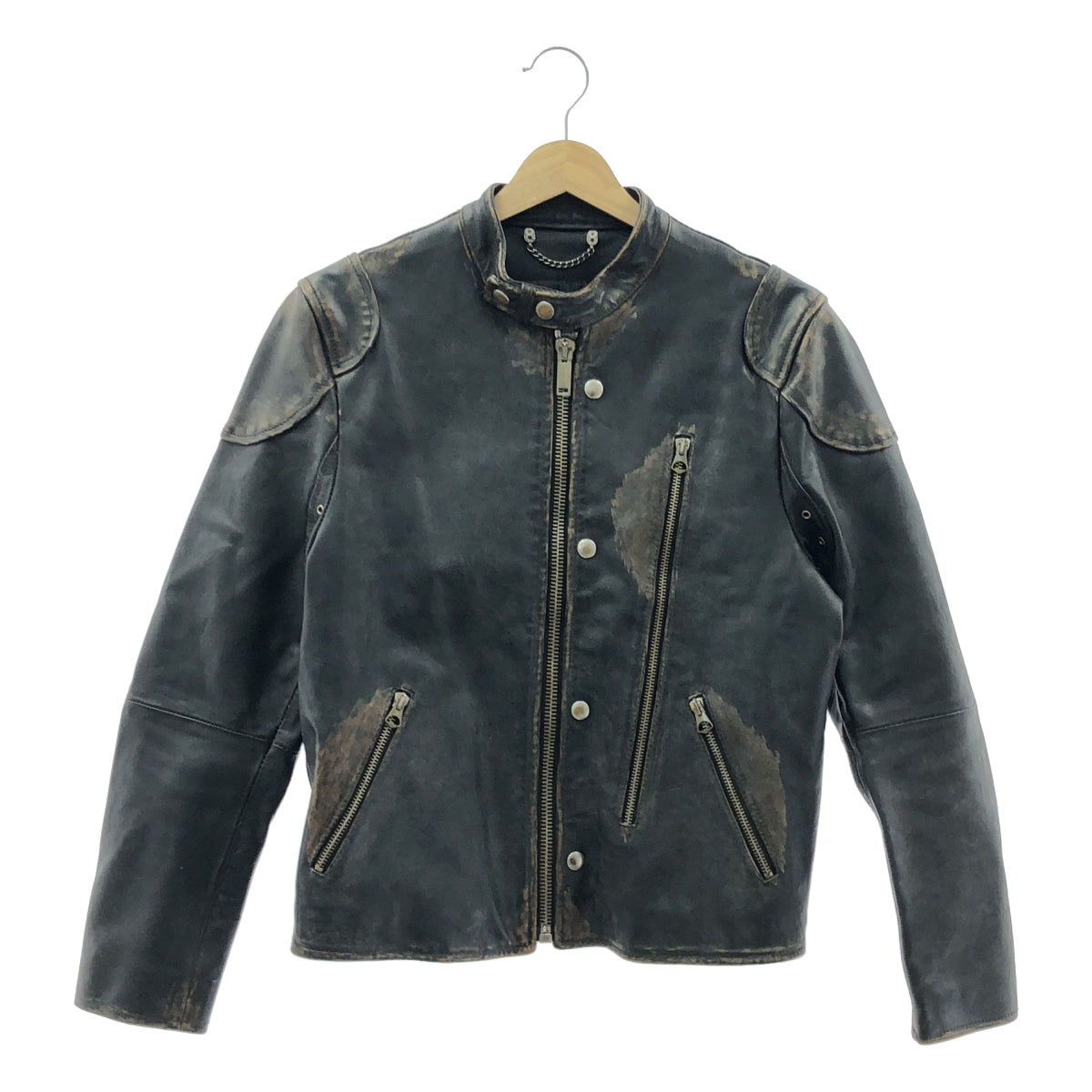 GOLDEN GOOSE / 골든구스 | 빈티지 가공 싱글 라이더스 재킷 | XXS | 블랙 | 맨즈