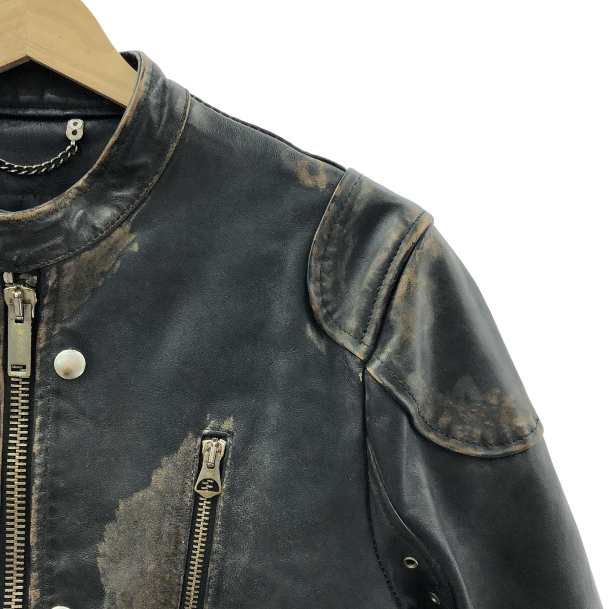 GOLDEN GOOSE / 골든구스 | 빈티지 가공 싱글 라이더스 재킷 | XXS | 블랙 | 맨즈