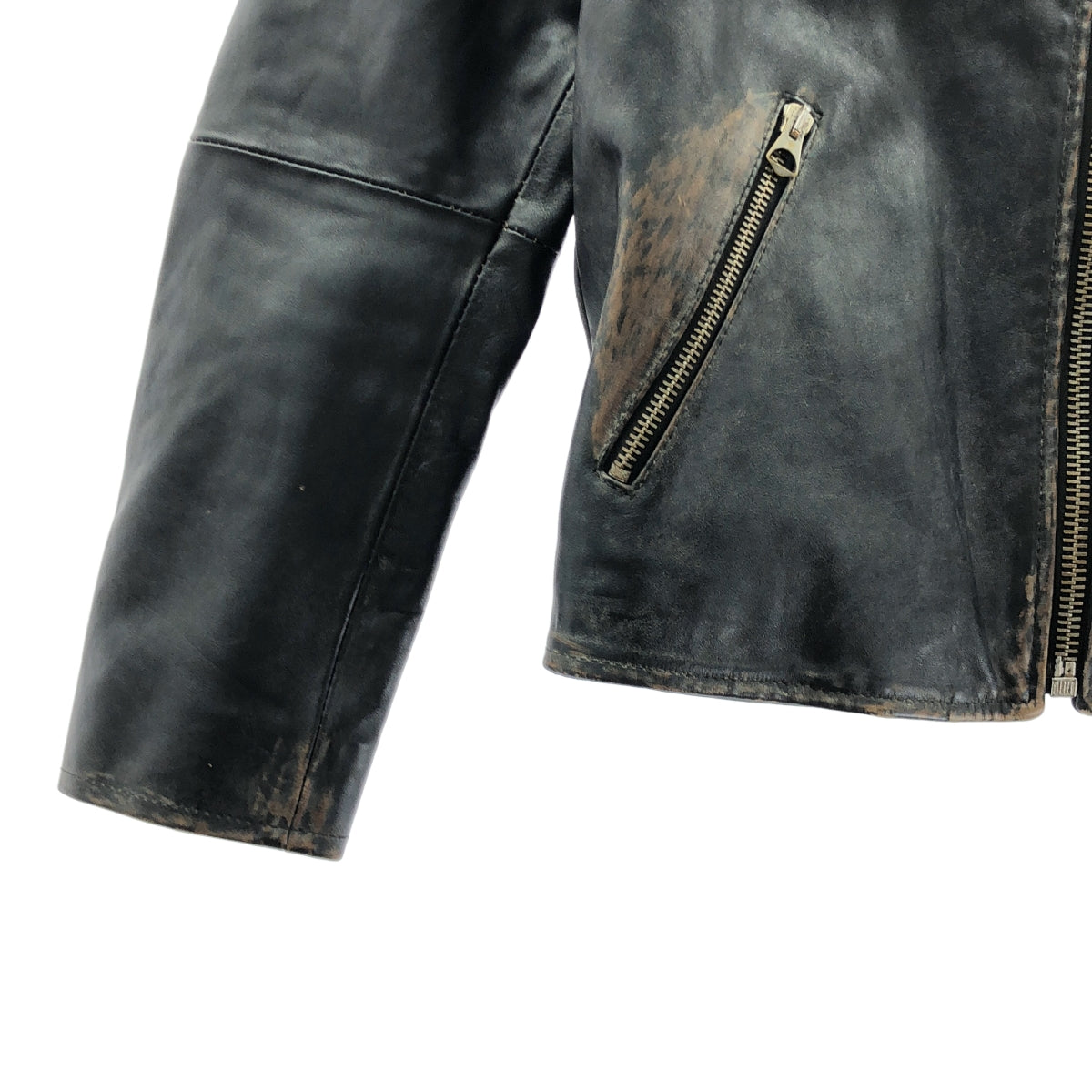 GOLDEN GOOSE / 골든구스 | 빈티지 가공 싱글 라이더스 재킷 | XXS | 블랙 | 맨즈