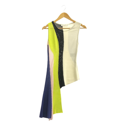 Christian Dior | Color Block Asymmetric Sleeveless Knit Top | Size 34 | Women's