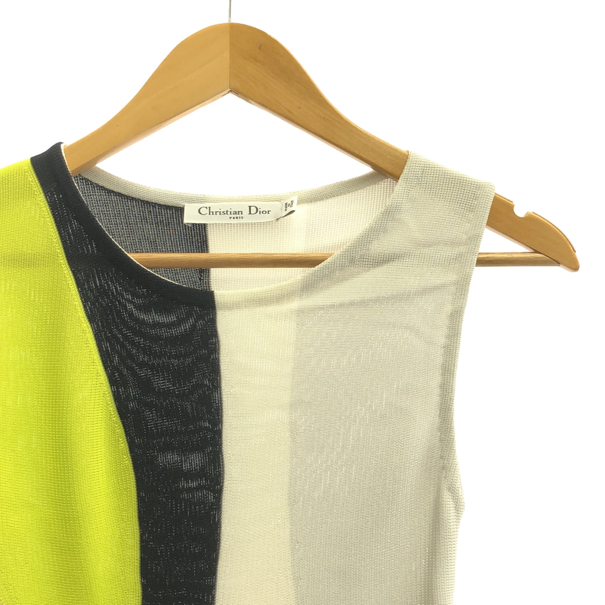 Christian Dior | Color Block Asymmetric Sleeveless Knit Top | Size 34 | Women's