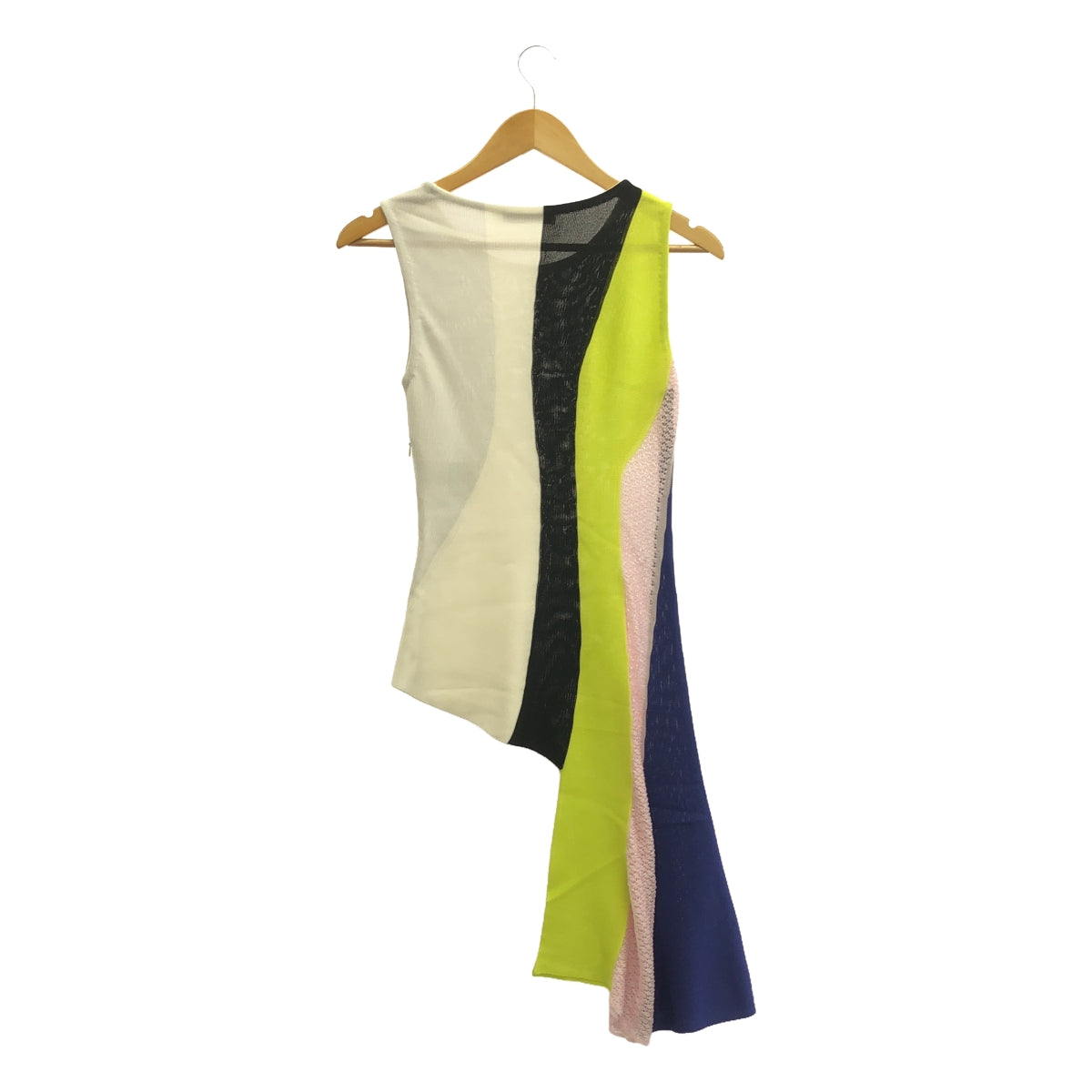 Christian Dior | Color Block Asymmetric Sleeveless Knit Top | Size 34 | Women's