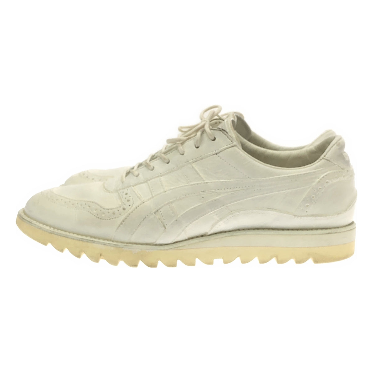 Onitsuka Tiger / 오니츠카 타이거 | ULTIMATE TRAINER SH / 브러시 페인트 가죽 궁극 트레이너 운동화 | 26.5 | 화이트 | 남성