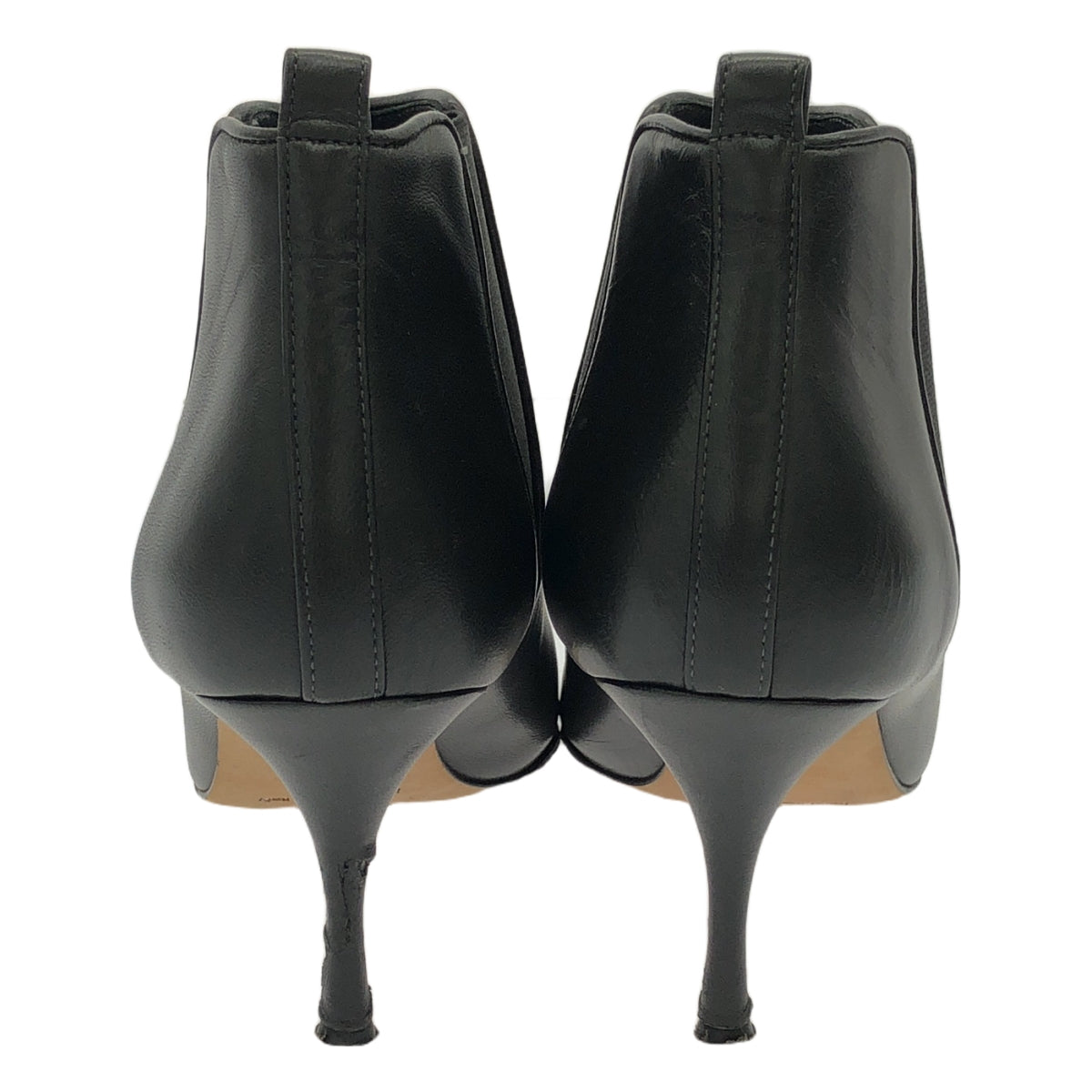 MANOLO BLAHNIK / マノロブラニク | レザー サイドゴア ヒール ブーツ | 35 | ブラック | レディース