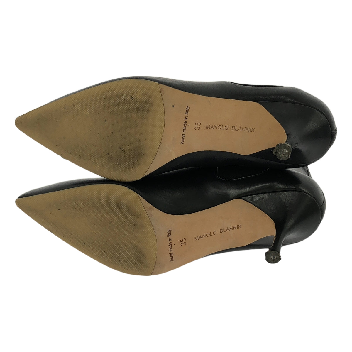 MANOLO BLAHNIK / マノロブラニク | レザー サイドゴア ヒール ブーツ | 35 | ブラック | レディース