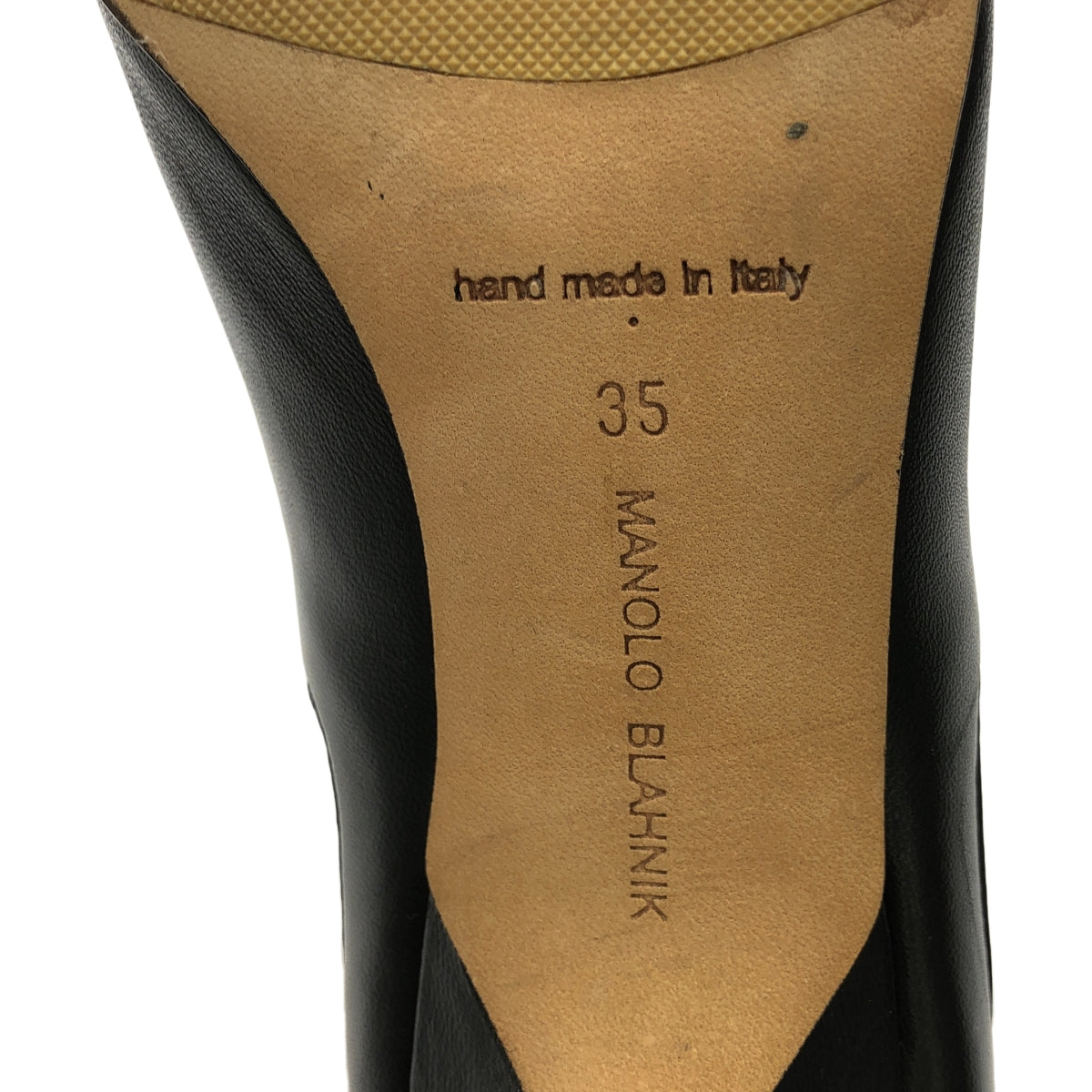 MANOLO BLAHNIK / マノロブラニク | レザー サイドゴア ヒール ブーツ | 35 | ブラック | レディース