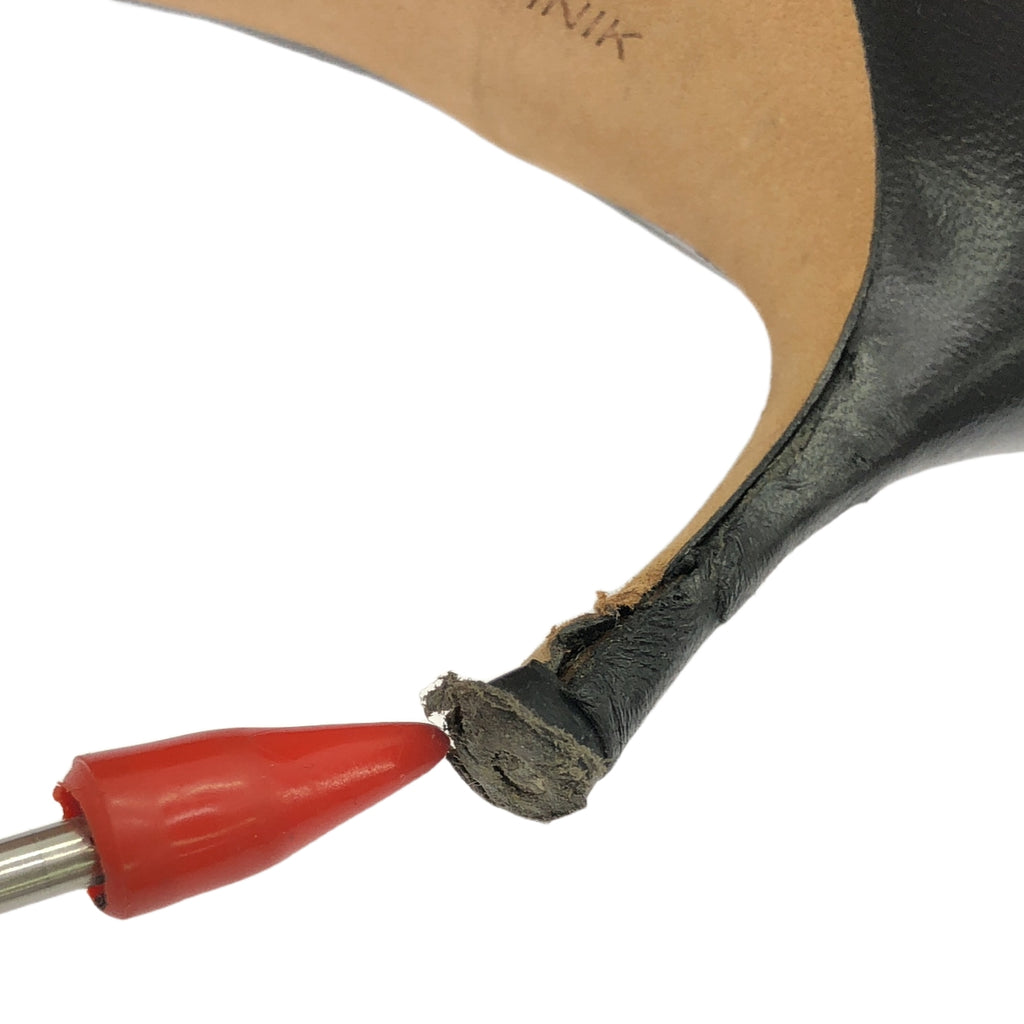 MANOLO BLAHNIK / マノロブラニク | レザー サイドゴア ヒール ブーツ | 35 | ブラック | レディース