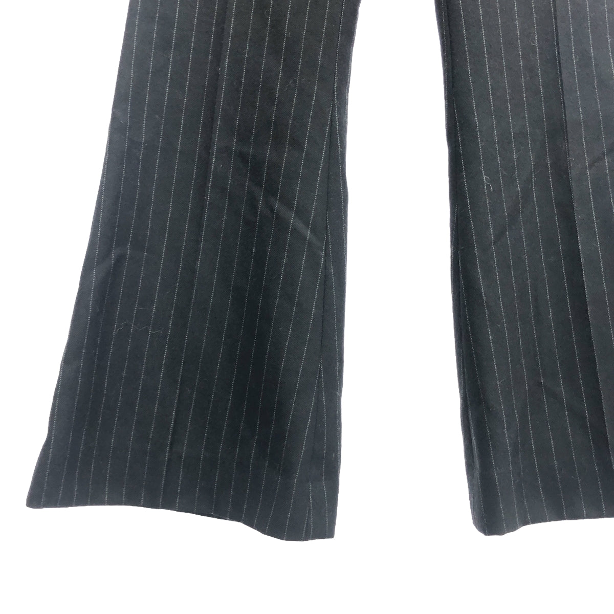 【美品】  L'Appartement / アパルトモン | 【 MADISON BLUE / マディソンブルー 】FLARE PT W/STRIPE / フレアパンツワイドストライプ パンツ / 裏地付き | 02(M) | ブラック | レディース